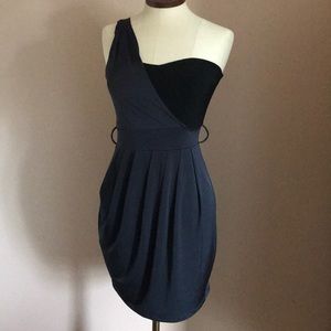 Black and Gray one shoulder dress